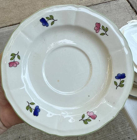 Lorraine Rose Green Saucer for Flat Cup