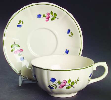 Lorraine Rose Green Breakfast Cup & Saucer Set