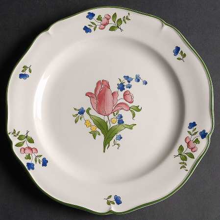 Lorraine Rose Green Luncheon Plate