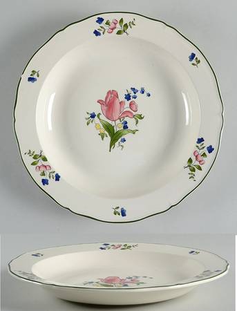 Lorraine Rose Green Deep Round Platter