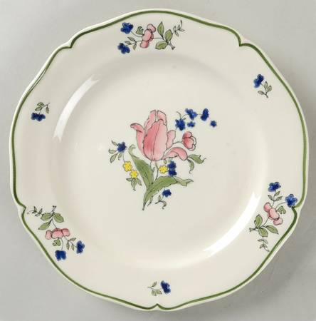 Lorraine Rose Green Luncheon Plate