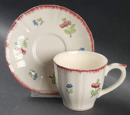 Lorraine Rose Red Flat Cup & Saucer Set