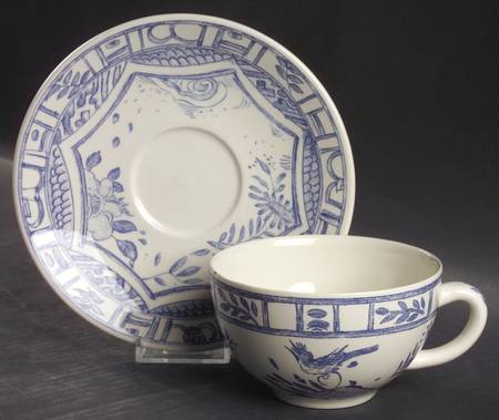 Oiseau Bleu Breakfast Cup & Saucer Set