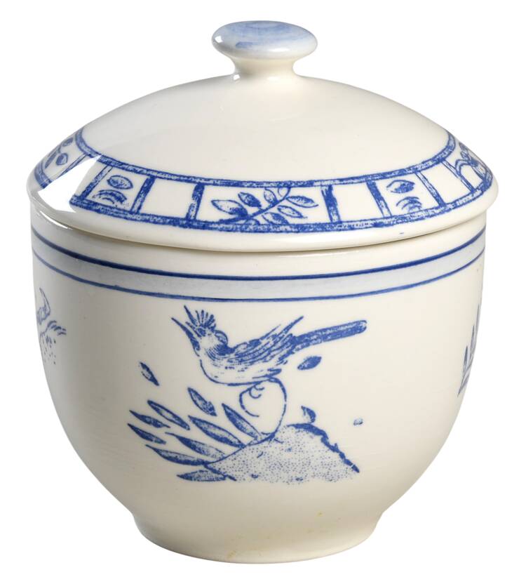 Oiseau Bleu Sugar Bowl & Lid
