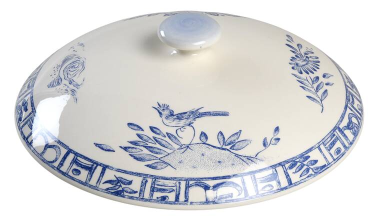Oiseau Bleu Lid for Round Vegetable