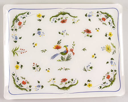 Oiseaux de Paradis 18" Acrylic Rectangular Tray