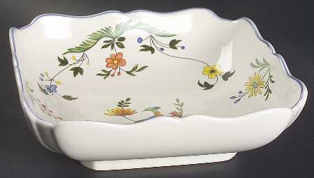 Oiseaux de Paradis 9" Square Salad Serving Bowl