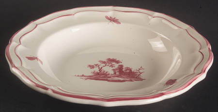 Paysages Rose Large Rim Soup Bowl