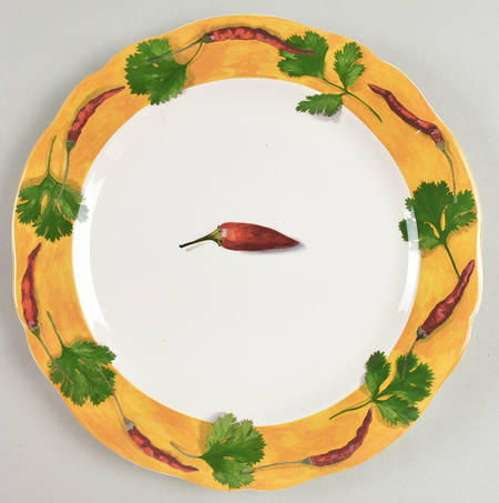 Poivre Et Sel Yellow Salad/Dessert Plate by Faiencerie De Gien