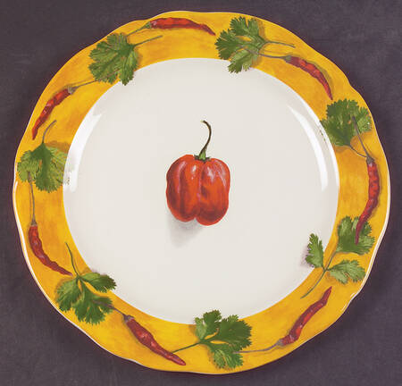 Poivre Et Sel Yellow Salad/Dessert Plate by Faiencerie De Gien