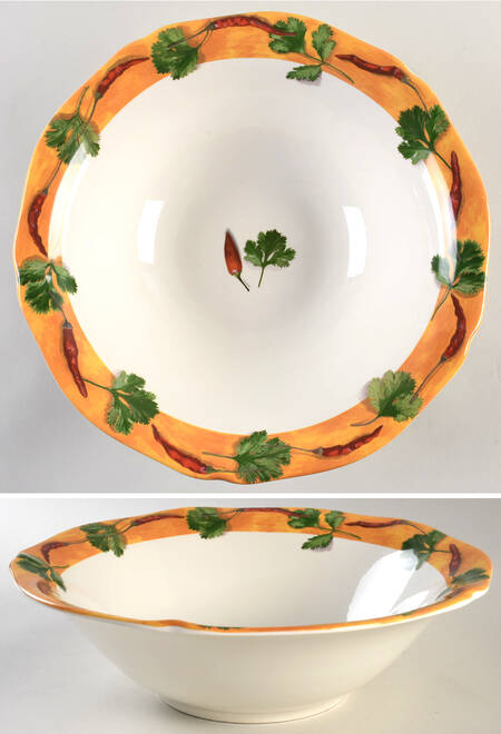 Poivre Et Sel Yellow 12" Round Vegetable Bowl
