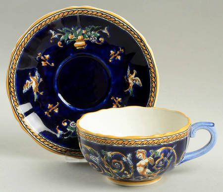 Renaissance Fond Blue Breakfast Cup & Saucer Set