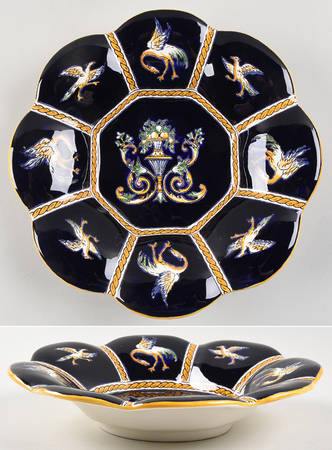 Renaissance Fond Blue 8" Scalloped Bowl