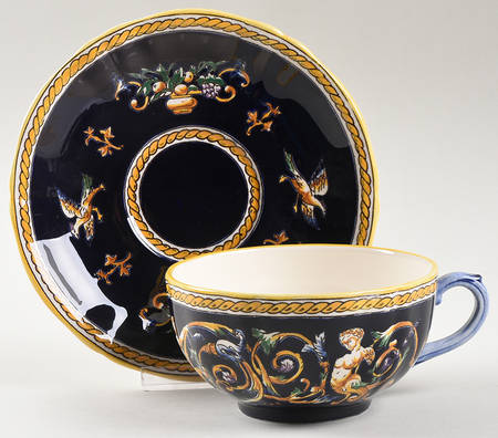 Renaissance Fond Blue Breakfast Cup & Saucer Set