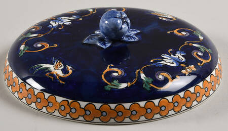 Renaissance Fond Blue Lid for 6" Candy Box