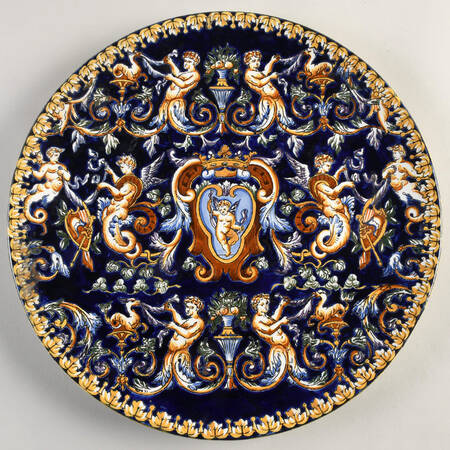 Renaissance Fond Blue 12" Wall Plate