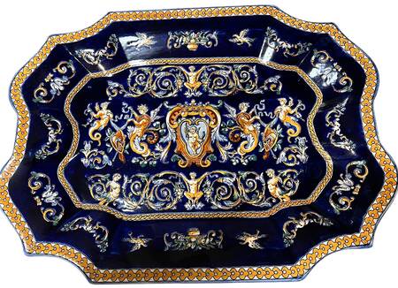 Renaissance Fond Blue 21" Oval Serving Platter