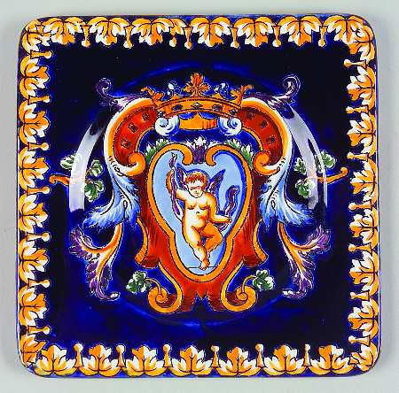 Renaissance Fond Blue Square Bread & Butter Plate