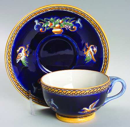 Renaissance Fond Blue Footed Cup & Saucer Set