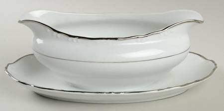 Renaissance Gravy Boat with Attached Underplate