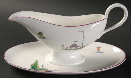 Acquarelli Gravy Boat with Attached Underplate