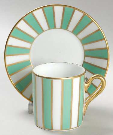 Amadeus Green Flat Demitasse Cup & Saucer Set
