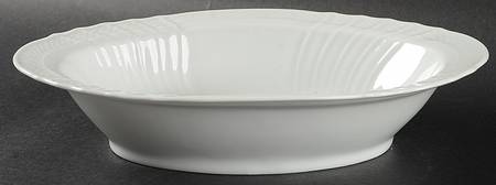 Bianco White (Vecchio Ginori Shape) 10" Oval Vegetable Bowl
