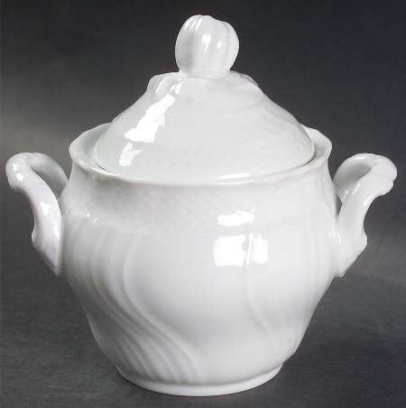 Bianco White (Vecchio Ginori Shape) Mini Sugar Bowl & Lid