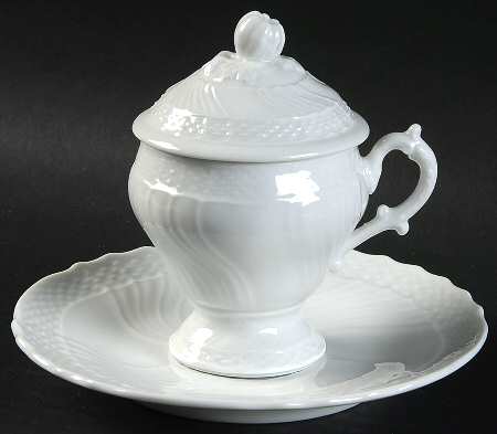 Bianco White (Vecchio Ginori Shape) 3-Piece Pot de Creme with Underplate