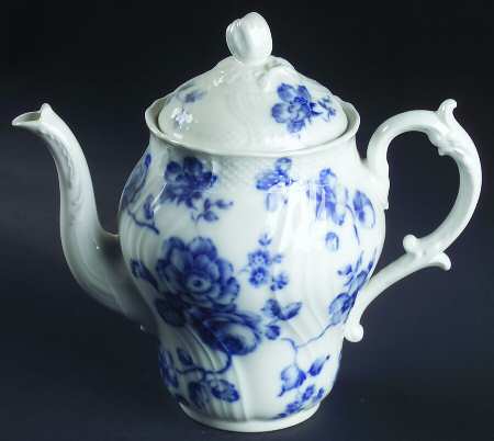 Blue Rose Coffee Pot & Lid