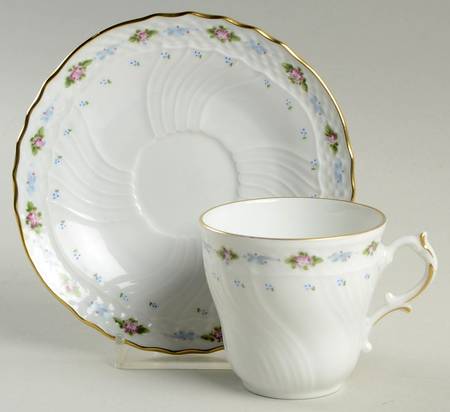 Capri (Scalloped Edge) Flat Demitasse Cup & Saucer Set