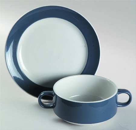 Colonna Flat Cream Soup Bowl & Saucer Set