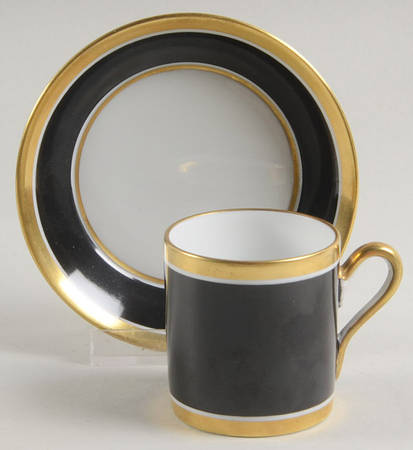 Contessa Black Flat Demitasse Cup & Saucer Set