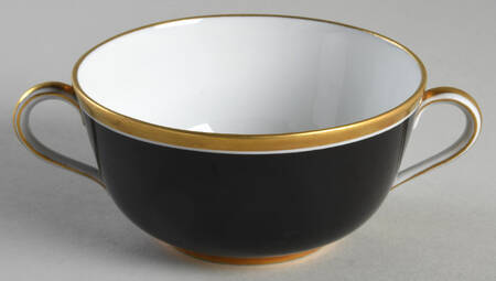 Contessa Black Footed Cream Soup Bowl
