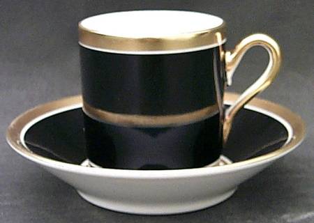 Contessa Black Flat Demitasse Cup & Saucer Set