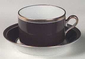 Contessa Brown Flat Cup & Saucer Set