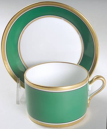 Contessa Green Flat Cup & Saucer Set