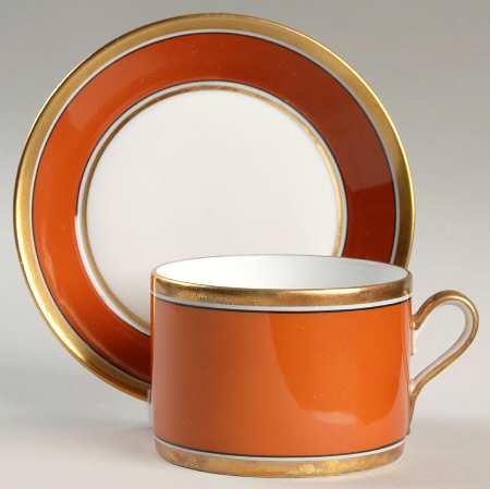 Contessa Rust Red Flat Cup & Saucer Set