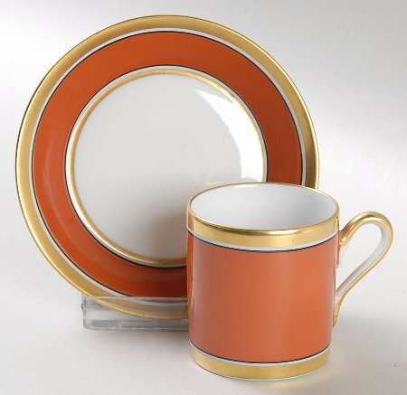 Contessa Rust Red Flat Demitasse Cup & Saucer Set