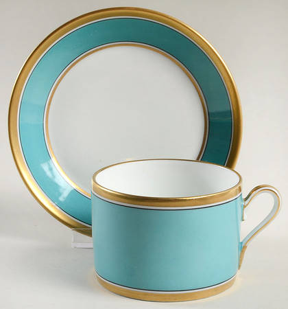Contessa Turquoise Flat Cup & Saucer Set