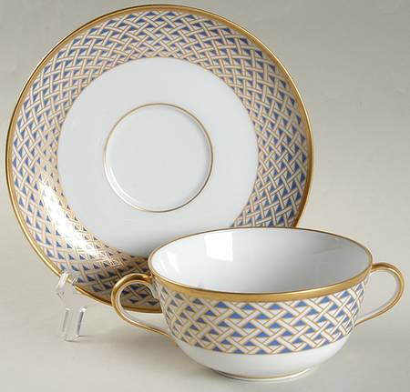 Diamante Diamanti Flat Cream Soup Bowl & Saucer Set