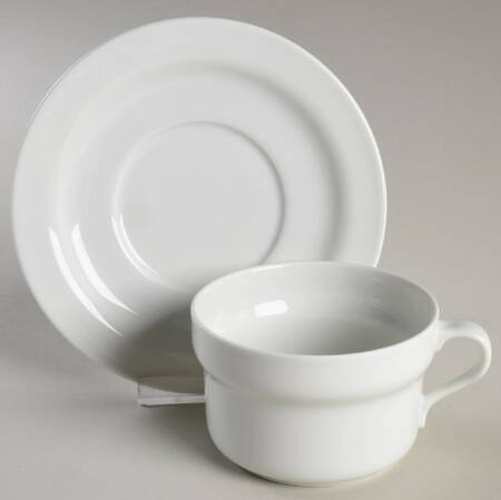 Eco White Flat Cup & Saucer Set