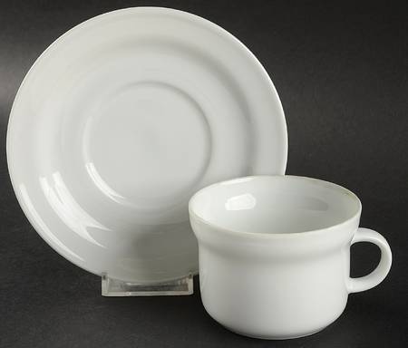 Eco White Flat Cup & Saucer Set