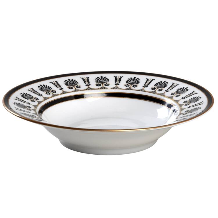 Ercolano Black Rim Soup Bowl
