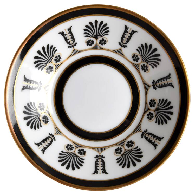 Ercolano Black Saucer for Flat Demitasse Cup