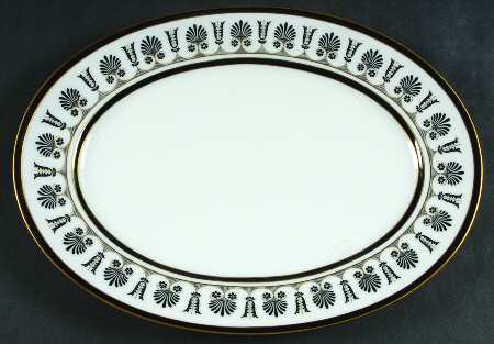 Ercolano Black 12" Oval Serving Platter