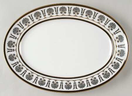 Ercolano Black 13" Oval Serving Platter