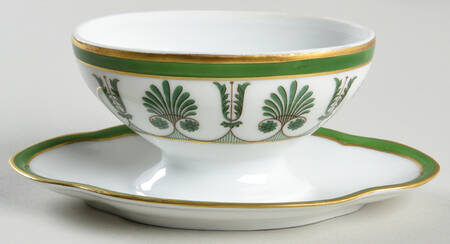 Ercolano Green Mustard with Attached Underplate No Lid