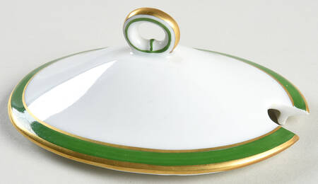 Ercolano Green Lid for Mustard with Attached Underplate