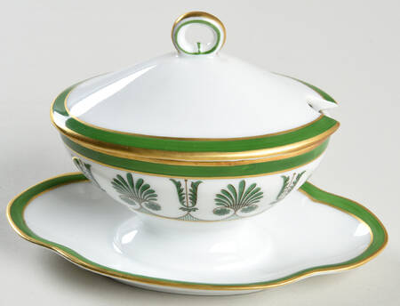 Ercolano Green Mustard with Lid & Attached Underplate